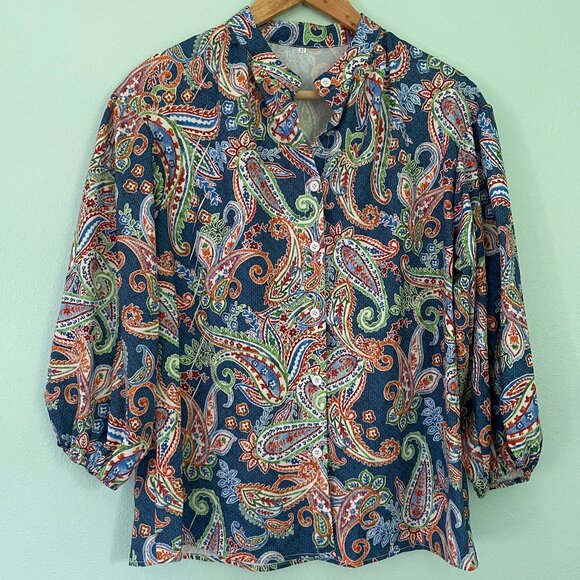 none Tops - Fun multi color Size Medium blouse